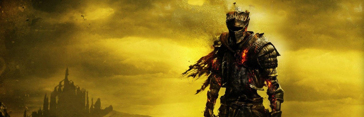 Key Art von Dark Souls III: Ritter mit Schwert in einer düsteren Ruinenlandschaft