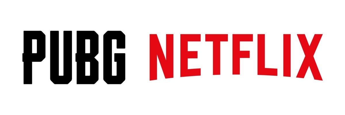 Logos von PUBG und Netflix nebeneinander auf weißem Grund